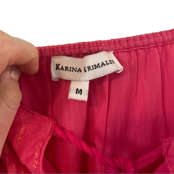 Karina Grimaldi Belle Maxi Tassel Dress in Pink Cherry, Size Medium - Picture 7 of 10